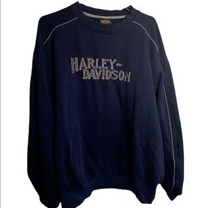 Embroidered Harley Davidson Crewneck